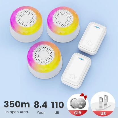 SMATRUL WIRELESS DOOR BELL - WHITE [2 BUTTON / 3 RECEIVERS]