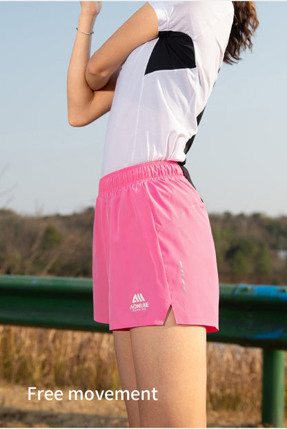 Aonijie FW6199 Quick-drying Sports Running Shorts - PINK
