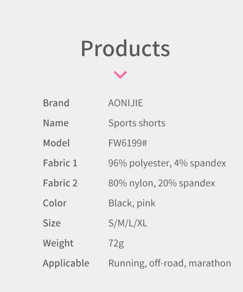 Aonijie FW6199 Pink Sports Women Shorts Quick-drying Outdoor Running Shorts