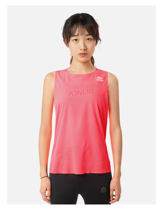 AONIJIE FW6189 Pink Running Sleeveless Vest Women Quick Drying Breathable T-shirt