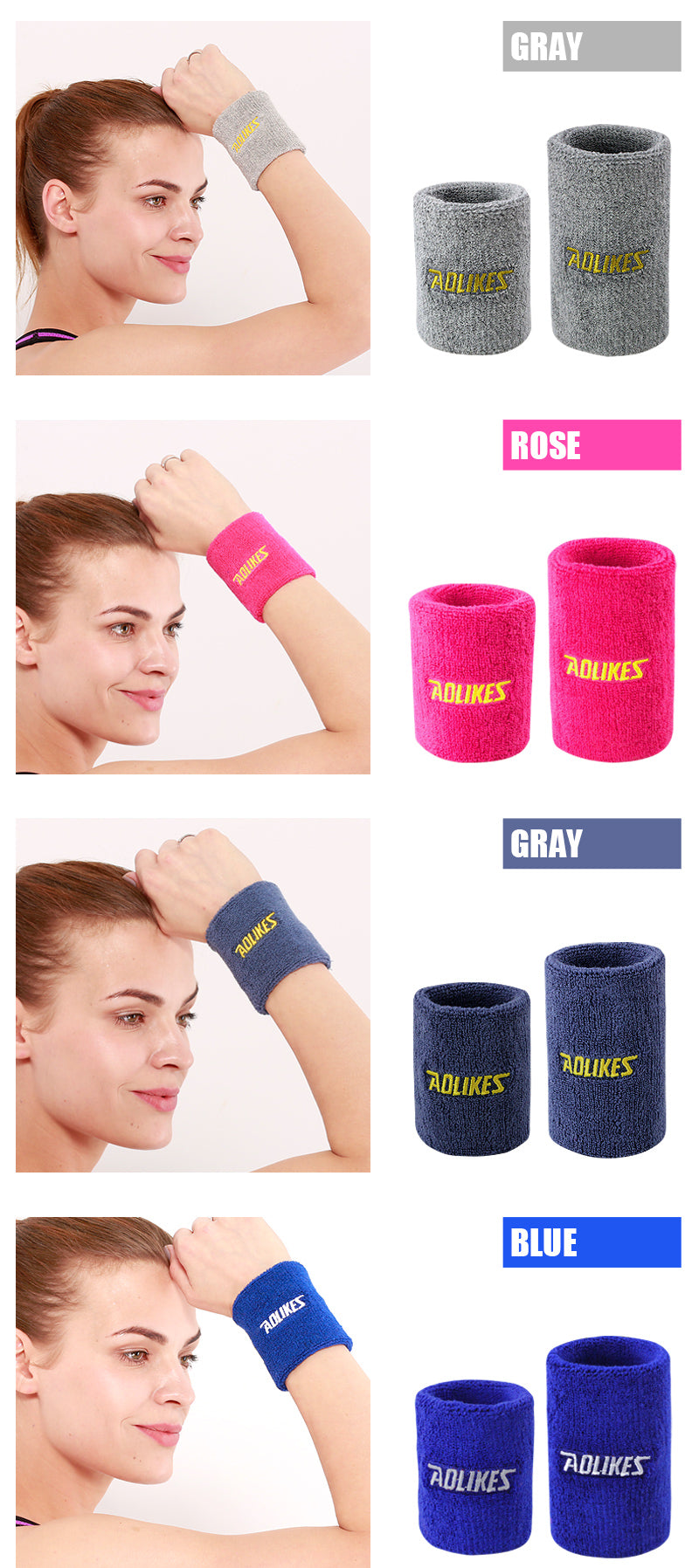 Aolikes 0235 Sweatband Elastic Wristband