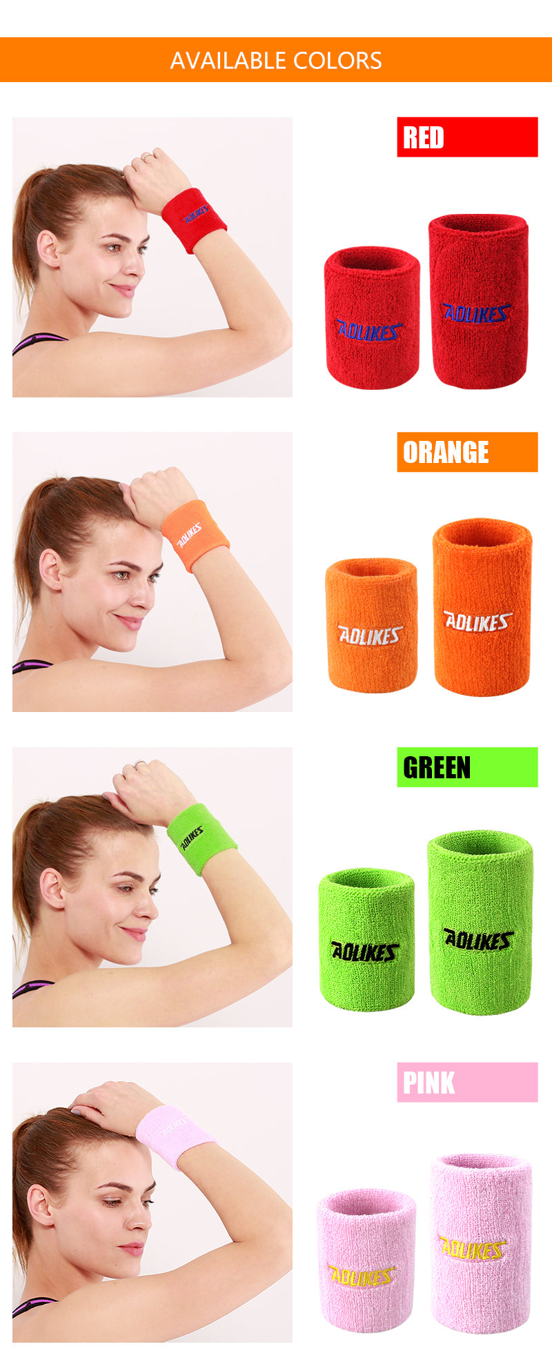 Aolikes 0235 Sweatband Elastic Wristband