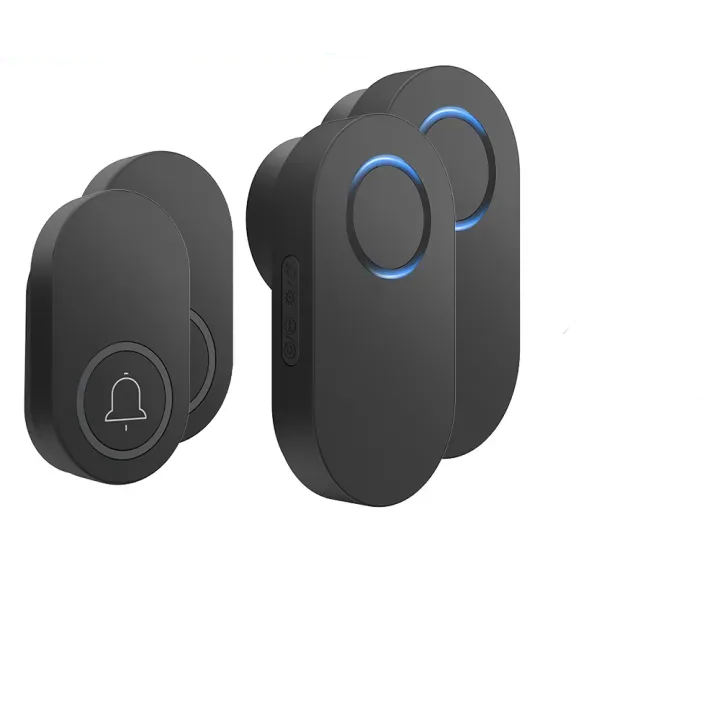 Smatrul Battery Model WIRELESS DOOR BELL - BLACK [2 Buttons / 2 Receivers]