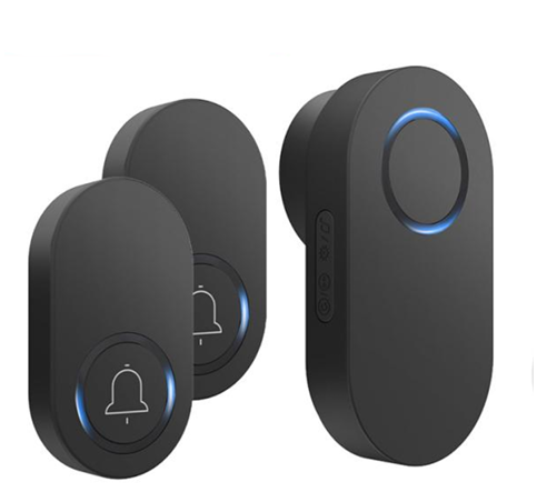 Smatrul Battery Model WIRELESS DOOR BELL - BLACK [2 Buttons / 1 Receiver]