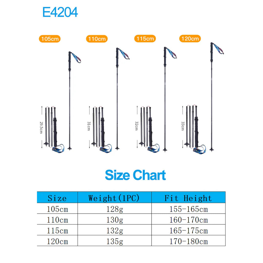 2 pcs Aonijie CARBON FIBER HIKING POLE E4204