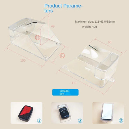 Waterproof Outdoor Transparent Cover for Home Door Wireless Doorbell - Black