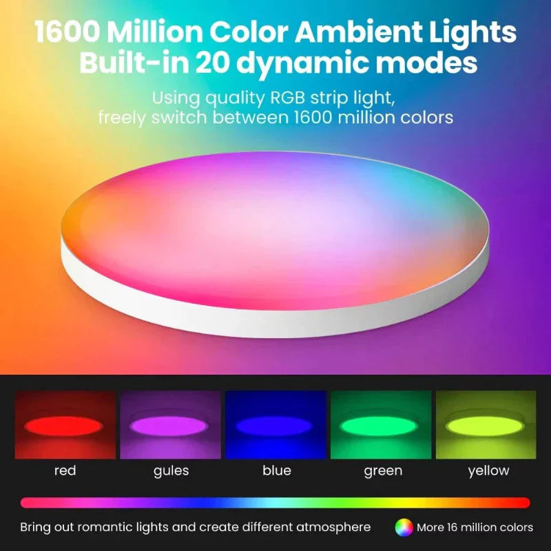 Tuya Wifi Smart Ceiling Light Led Bulb RGBCW 24W Dimmable Light Smart Life Remote Control Works With Alexa Google Home