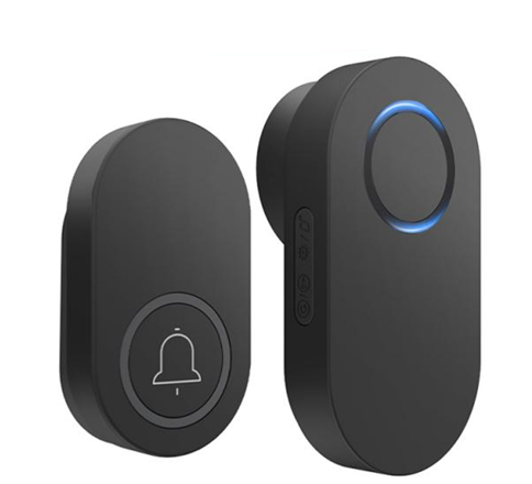 Smatrul Self-Powered Model Wireless Doorbell - BLACK  [1 Button / 1 Receiver]