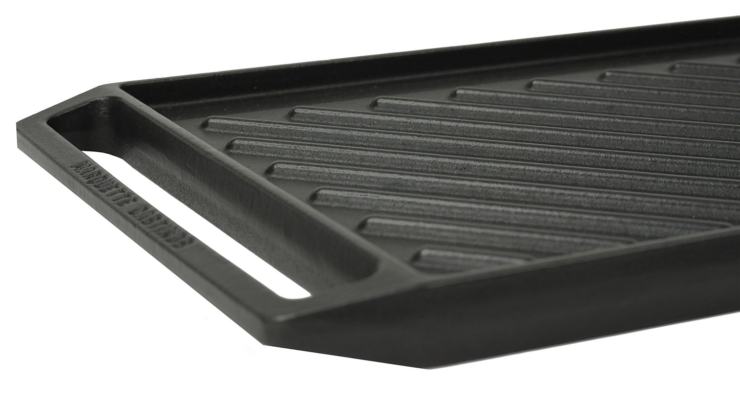 Happiness ENAMELED CAST IRON GRILL PLATE Matte Black - 54.7 x 26.5 x 2.6cm