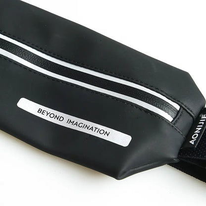 Aonijie W8129 Waterproof Sports Waist Bag Running Belt - BLACK
