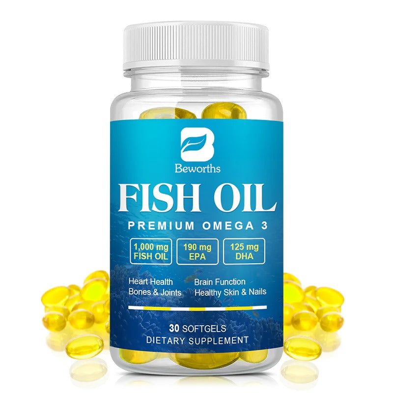 Beworths Fish Oil Premium Omega 3 Capsules Non-GMO Vegetarian