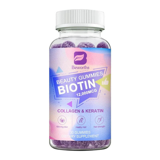 Beworths Beauty Biotin Gummies with Keratin & Collagen - 12000mcg