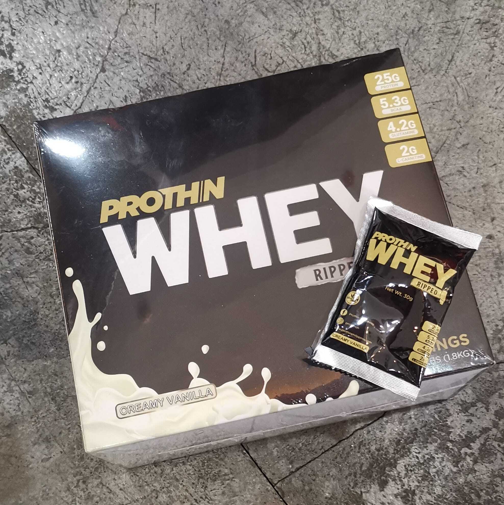 Prothin Philippines Prothin WHEY PROTEIN RIPPED CREAMY VANILLA 1.8kg 60 sachets – ATIS.ph
