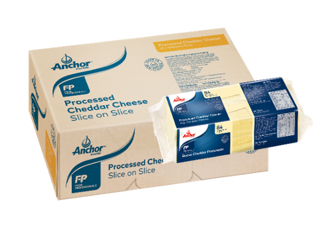 Anchor processed Pale CHEDDAR 84 Slice 1.040kg - Burger Slices