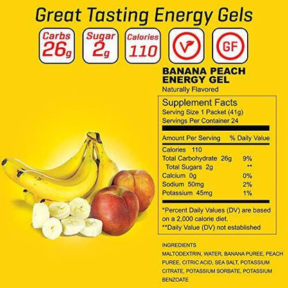 10 pcs BANANA PEACH Carb Boom Energy Gel Single Serve Packet Sachet 41g - EXP DATE MAY 23, 2026