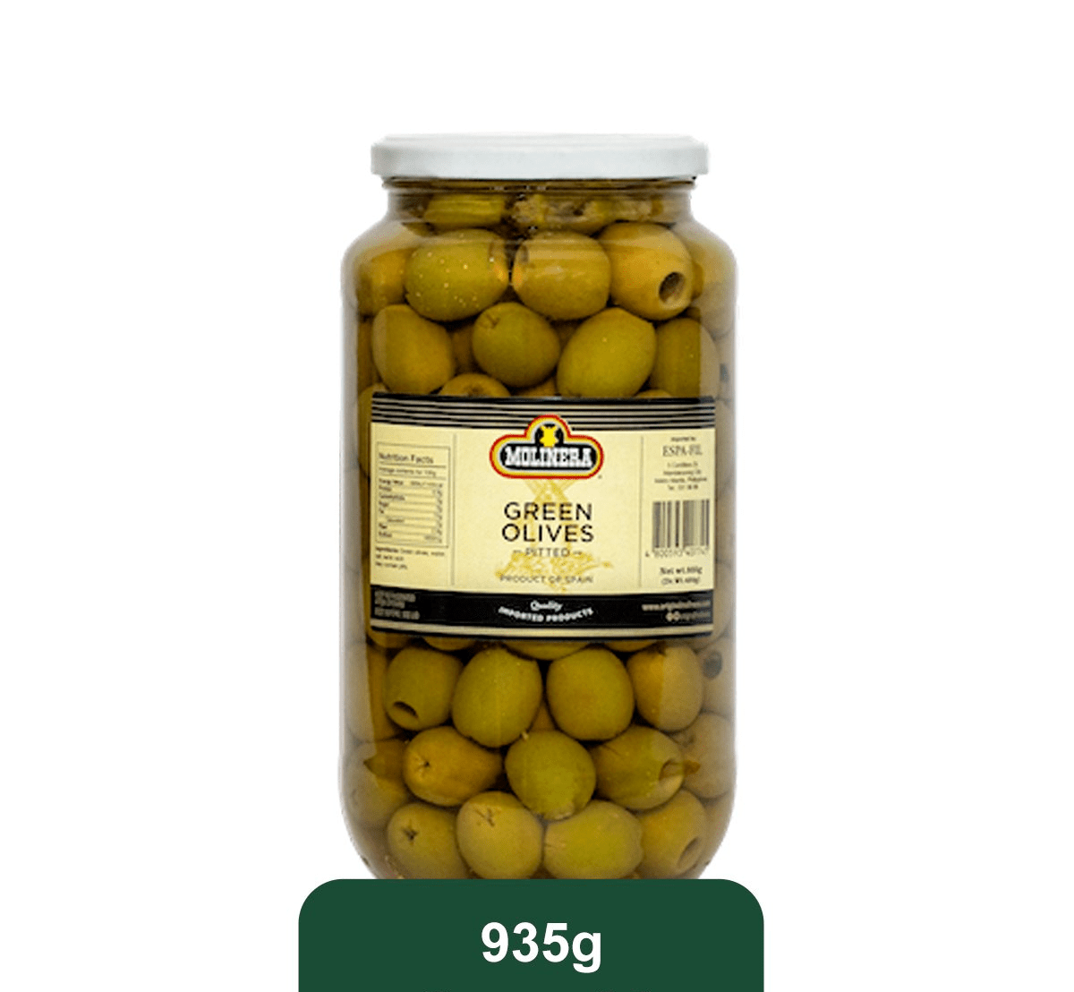 Molinera GREEN OLIVES PITTED 935g x 6