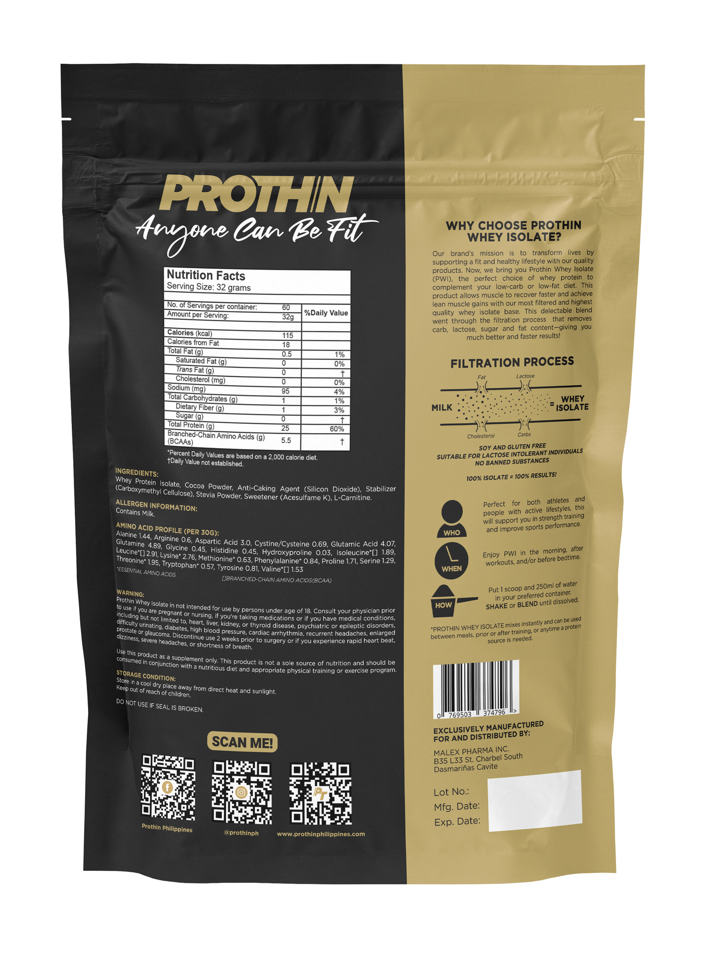 Prothin WHEY ISOLATE CHOCOLATE 1.8kg 60 servings