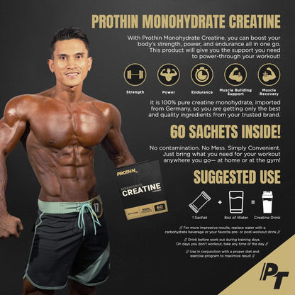 Prothin Monohydrate CREATINE Powder Unflavored 60 servings