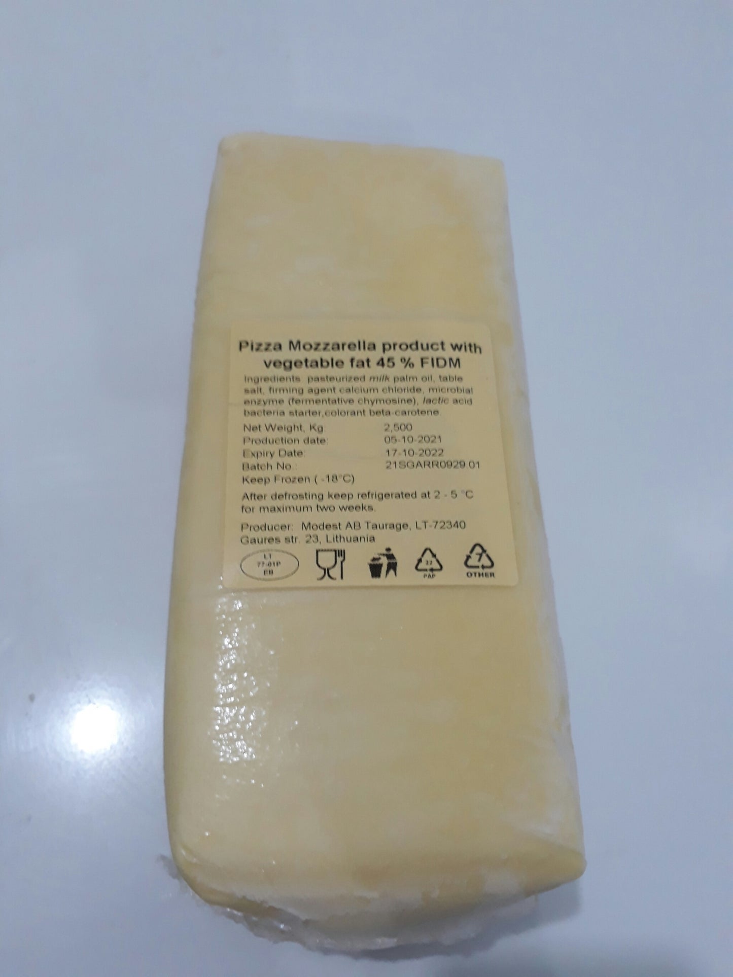 Vilvi YELLOW MOZZARELLA Cheese 2.5kg