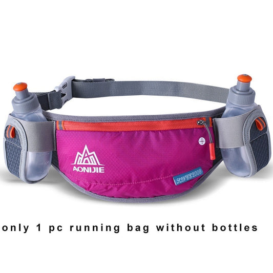 Aonijie Running Hydration Belt with 2 pockets for 170ml water bottles - ROSE