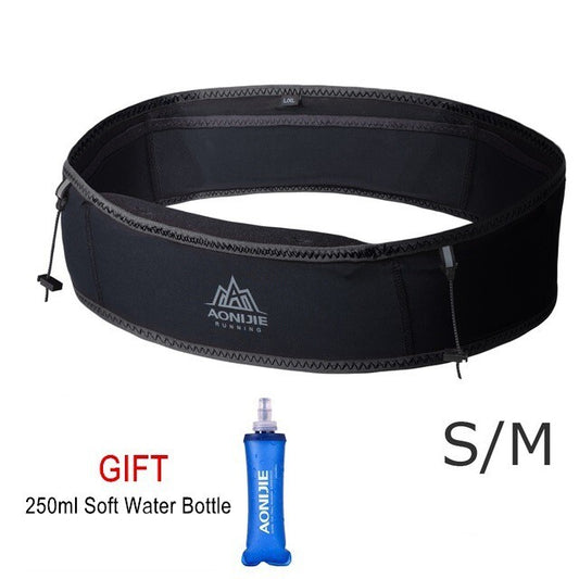 Aonijie Slim Waist Belt with 250ml Soft Flask - BLACK S/M