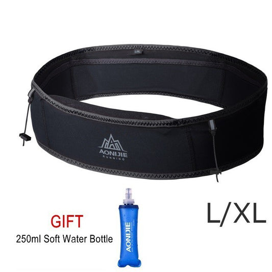 Aonijie Slim Waist Belt with 250ml Soft Flask - BLACK L/XL