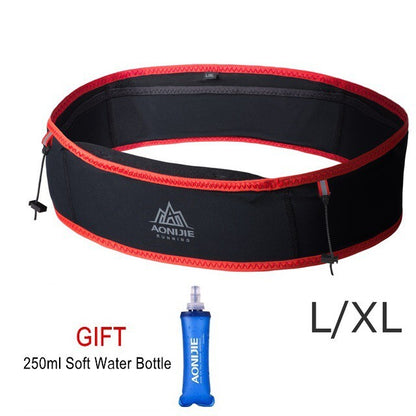 Aonijie Slim Waist Belt with 250ml Soft Flask - BLACK RED L/XL