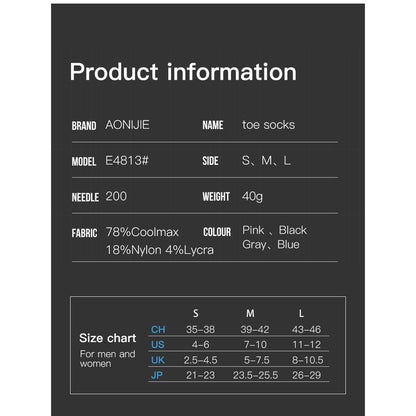 Aonijie MID CALF TOE SOCKS - BLUE LARGE