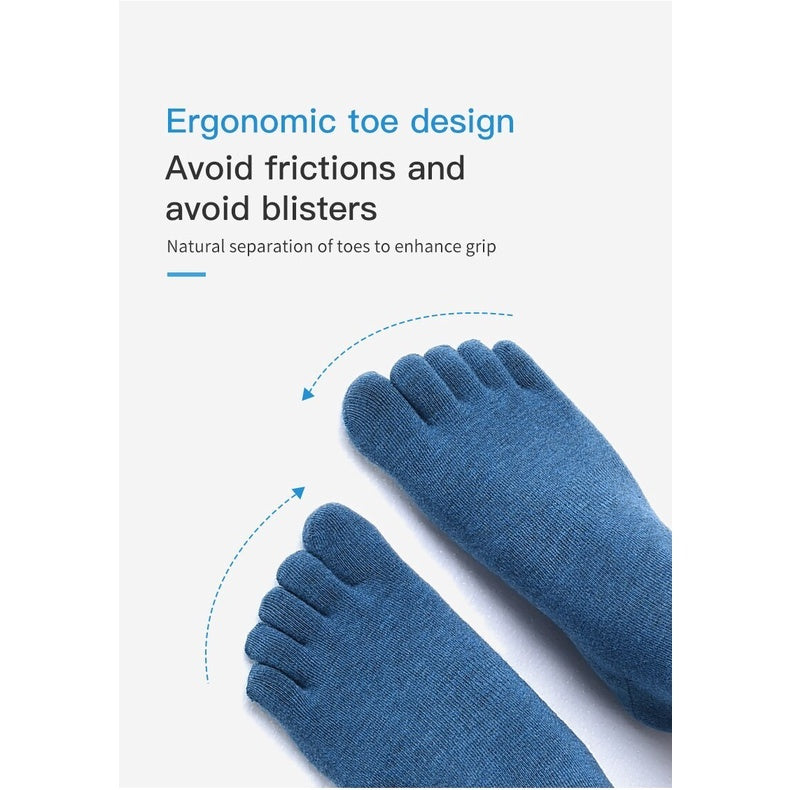 Aonijie MID CALF TOE SOCKS - BLUE LARGE