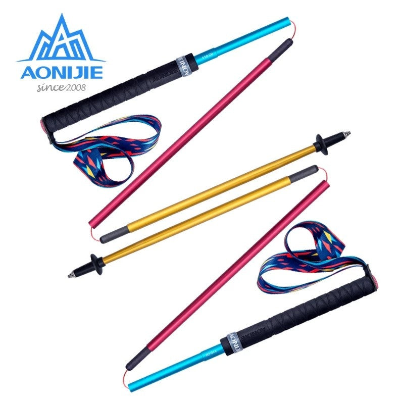 2 pcs Aonijie CARBON FIBER HIKING POLE (Rainbow) - 130cm