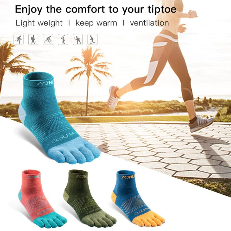 Aonijie Cool Max TOE SOCKS - GREEN MEDIUM