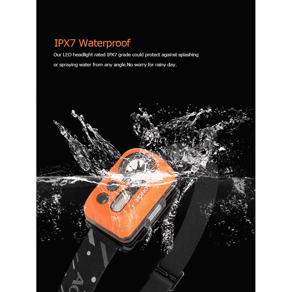 Aonijie LED HEADLAMP BATTERY OPERATED - ORANGE