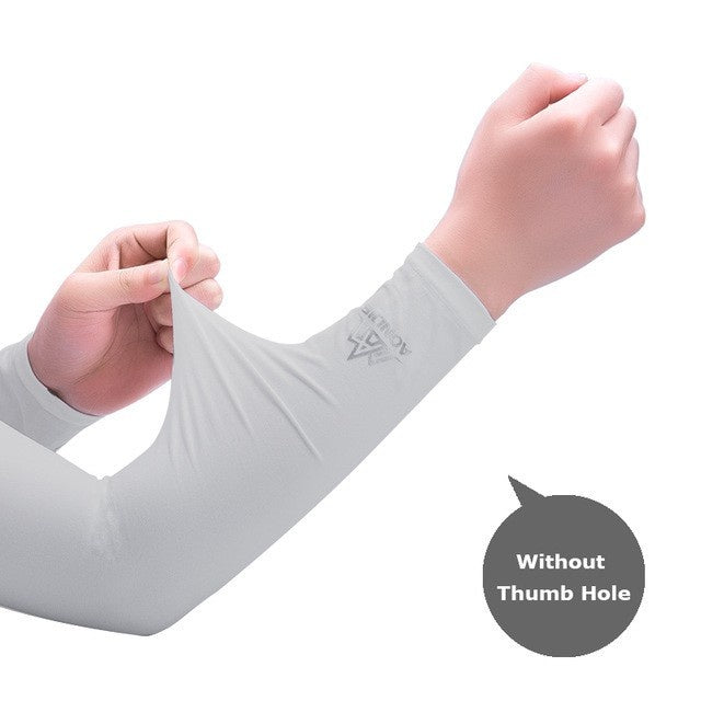 Aonijie COOLING ARM SLEEVES - GRAY NO THUMB HOLE