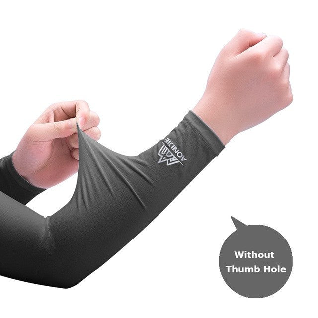 Aonijie COOLING ARM SLEEVES - BLACK NO THUMB HOLE