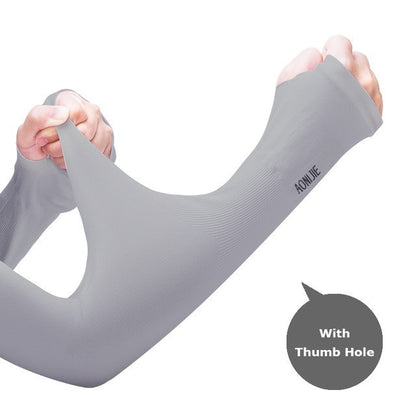 Aonijie COOLING ARM SLEEVES - GRAY WITH THUMB HOLE