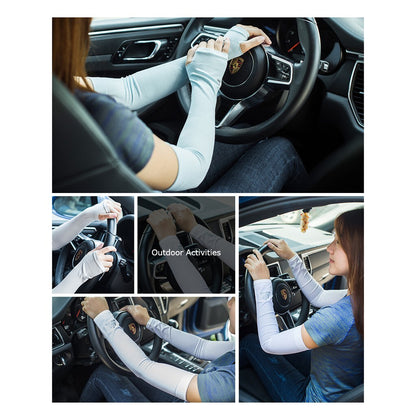 Aonijie COOLING ARM SLEEVES - WHITE NO THUMB HOLE