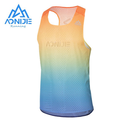 Aonijie QUICK DRYING MEN'S SINGLET - MEDIUM RAINBOW