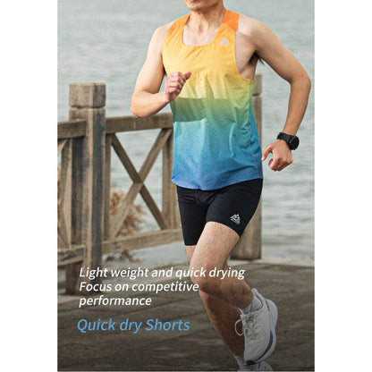 Aonijie QUICK DRYING MEN'S SINGLET - LARGE RAINBOW