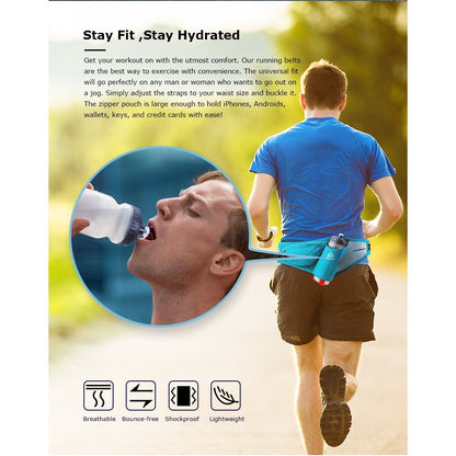 Aonijie BLUE RUNNING BELT With 600ml Water Bottle