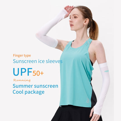 Aonijie WHITE SUNSCREEN SLEEVES with thumb hole