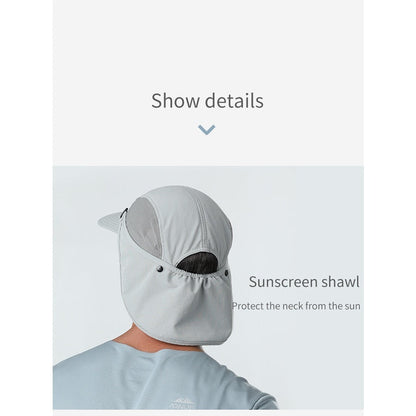 Aonijie KHAKI SUN PROTECTION CAP with Detachable Neck Flap Cover