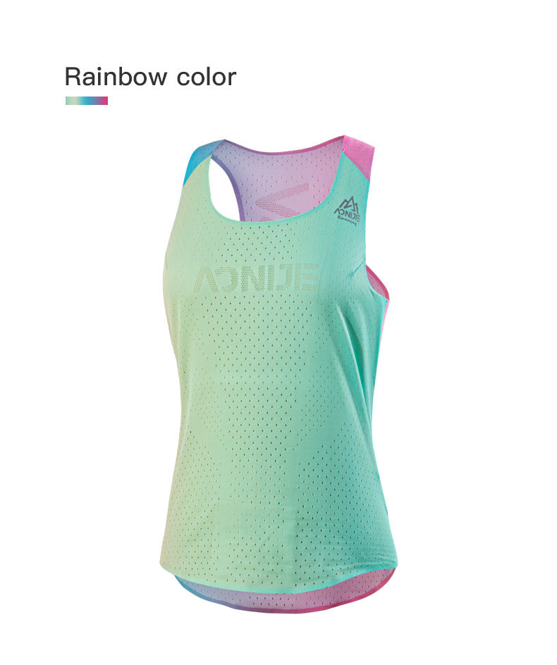 Aonijie QUICK DRYING LADIES SINGLET - RAINBOW XLARGE