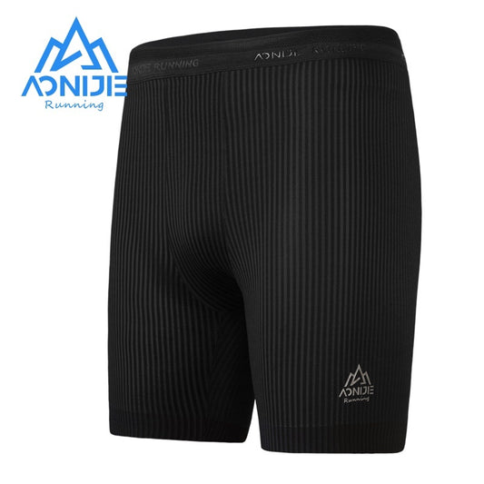 Aonijie MEN'S QUICK DRYING COMPRESSION RUNNING SHORTS - BLACK SMALL