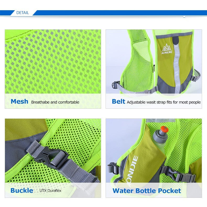 Aonijie GREEN Reflective Running Vest Hydration Backpack