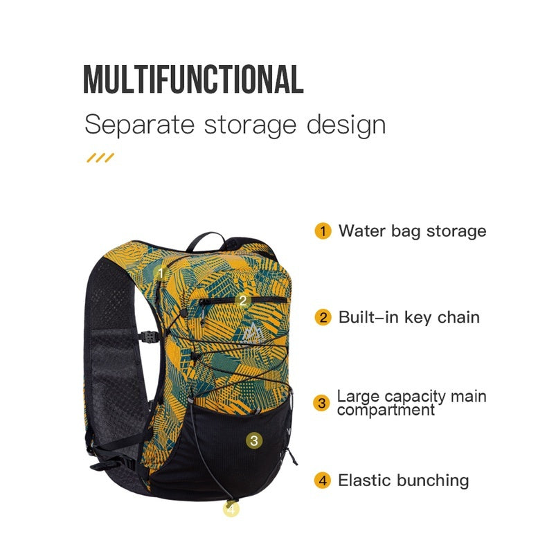 Aonijie Hydration Backpack Running Vest 12L - YELLOW S/M - C9112