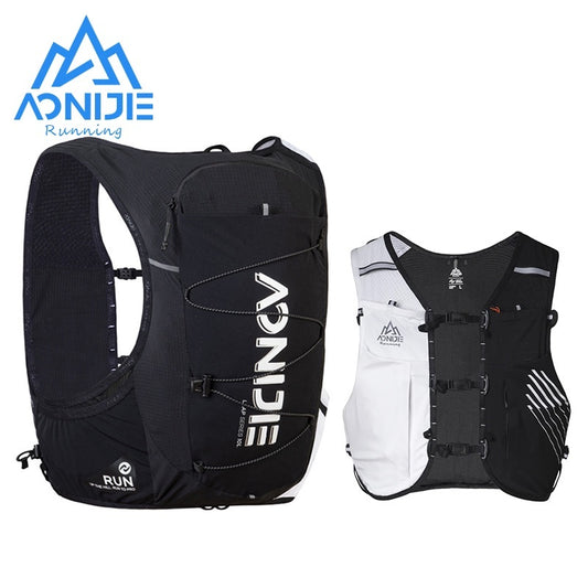 Aonijie 10L Trail Running Vest Backpack - BLACK WHITE LARGE - C9116