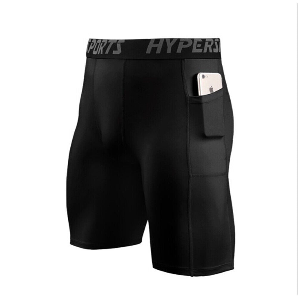 MEN'S COMPRESSION RUNNING SHORTS - BLACK