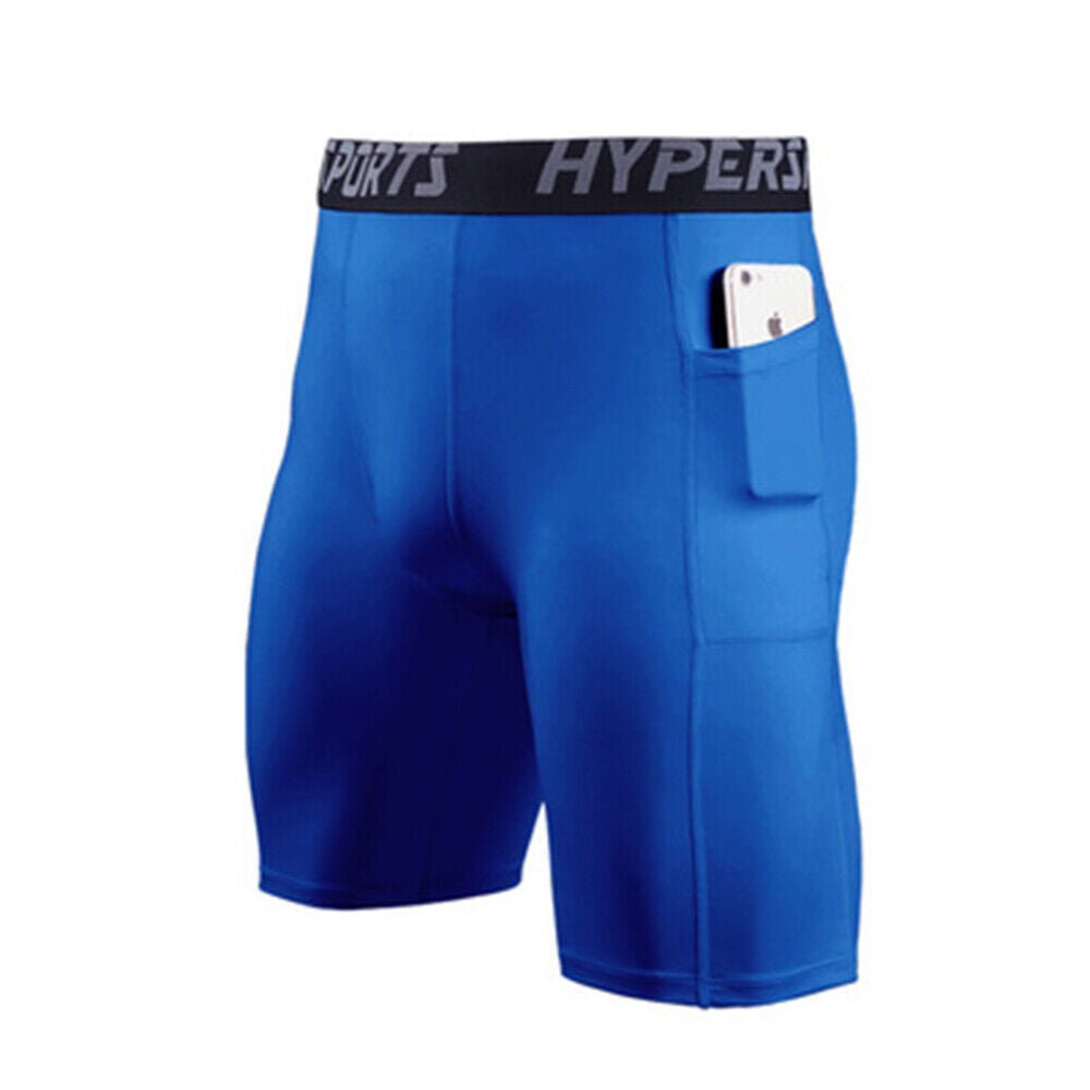 MEN'S COMPRESSION RUNNING SHORTS - BLUE