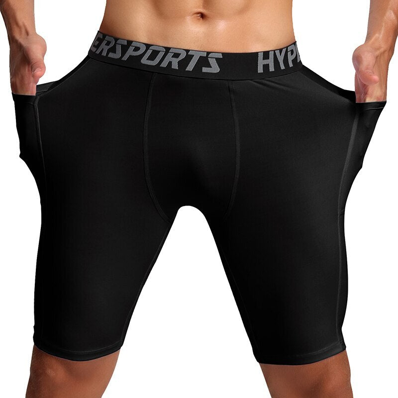 MEN'S COMPRESSION RUNNING SHORTS - BLACK