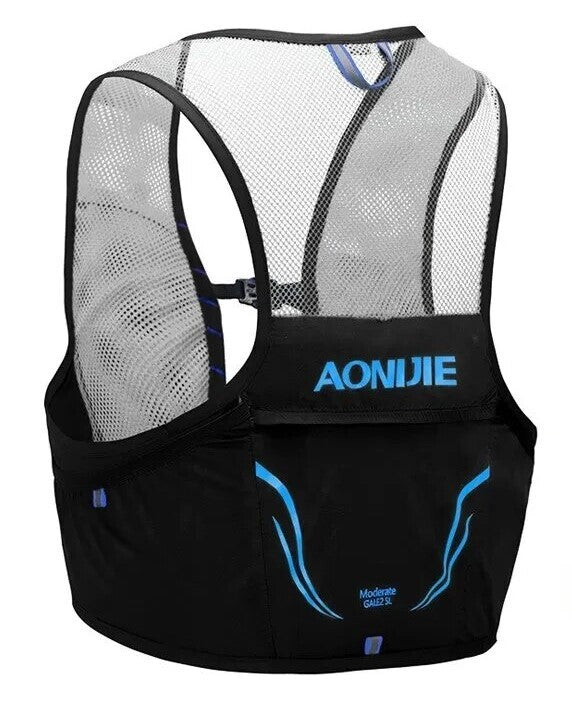 Aonijie 2.5L Hydration Backpack Running Vest - BLACK/BLUE L/XL (Vest only)